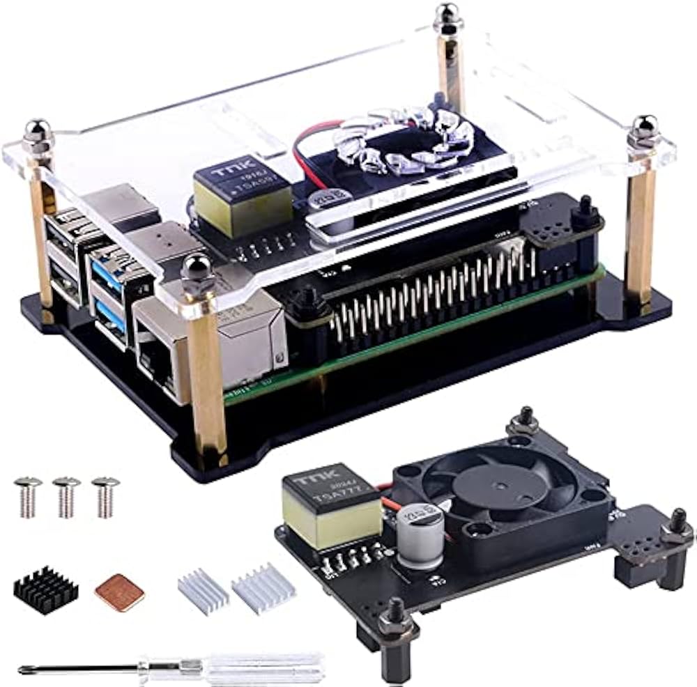 Amazon.co.jp: GeeekPi Raspberry Pi 4用のアクリルケースを備え